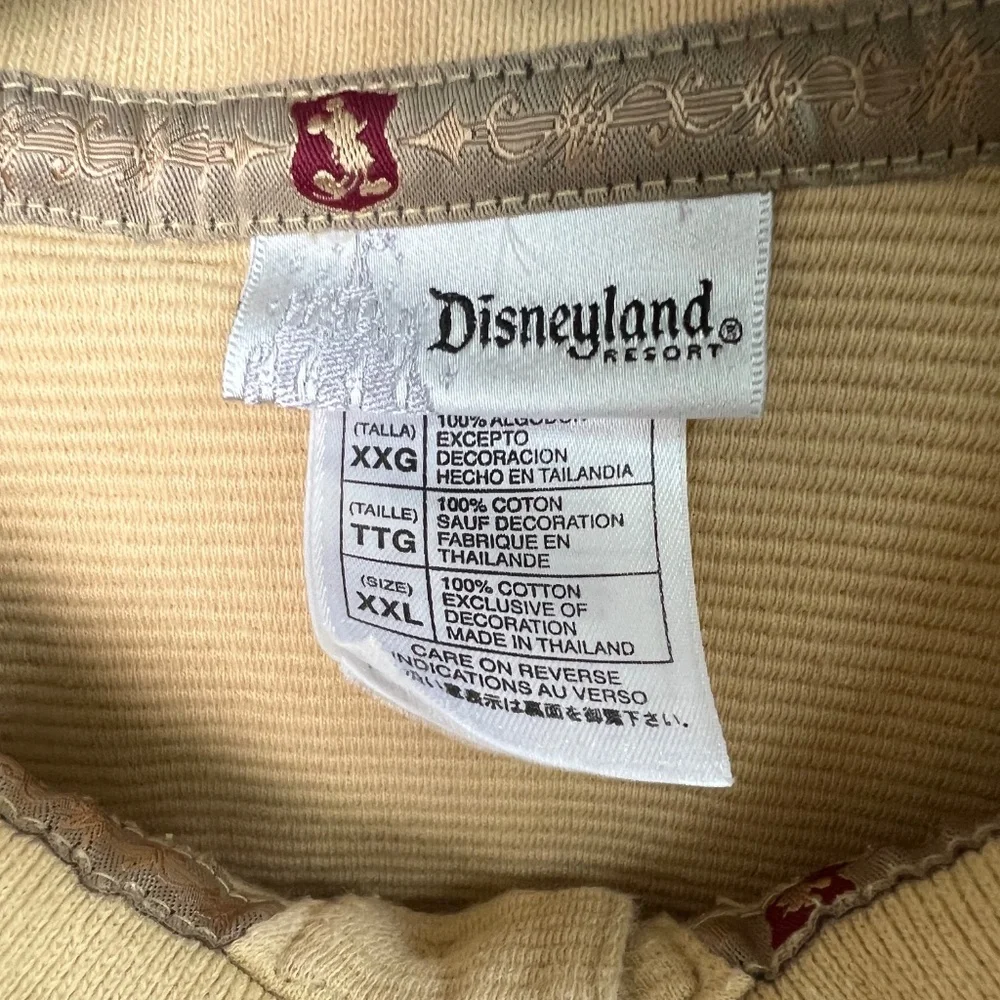 Disneyland Resort Button Polo Ribbed Mustard Disney Resort Embroidered Logo XXL - Picture 4 of 5